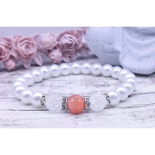   SZŰZeknek Egészségbevonzó napkő / hegyikristály / teklagyöngy karkötő 