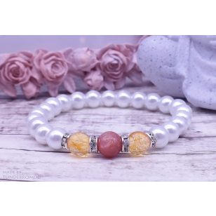   SZŰZeknek Gazdagságbevonzó napkő / teklagyöngy karkötő 