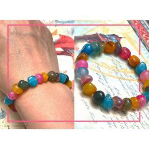 TAVASZI ZSONGÁS - színes achát karkötő