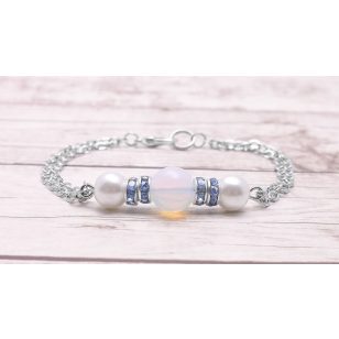 GYENGÉD ÖLELÉS opalit / teklagyöngy karkötő