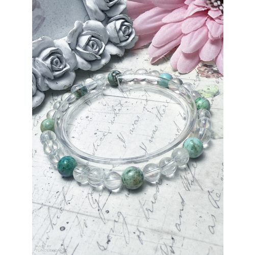 AZ ÉG ÉS LÉLEK SZÖVETSÉGE perui türkiz és hegyikristály karkötő