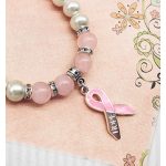 A REMÉNY SZALAGJA karkötő teklagyönggyel rózsakvarccal