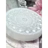 ZODIÁKUS szelenit korong - fehér, 8 cm