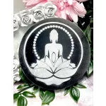 BUDDHA szelenit korong - fekete, 10 cm