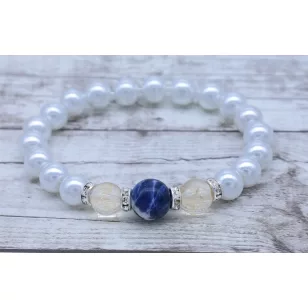   ️ NYILASoknak Gazdagságbevonzó szodalit / citrin / teklagyöngy karkötő