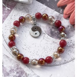   MOTIVÁCIÓS napfény aura, karneol aura és piros jáde ásványkarkötő