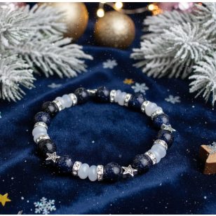   SORSOD A CSILLAGOKBAN blaufluss és kalcedon ásványkarkötő